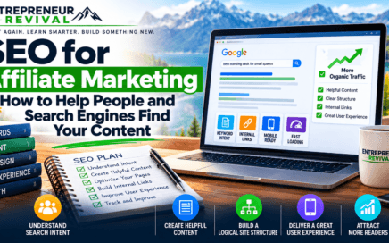 SEO for affiliate marketing showing search intent, helpful content, internal links, site structure and user experience