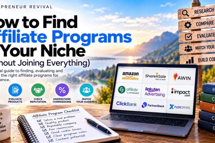 How to find affiliate programs in your niche by researching products, commissions, reputation and audience fit